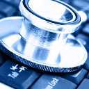 computer repair photo doctors stethoscope on keyboard cropped tightly